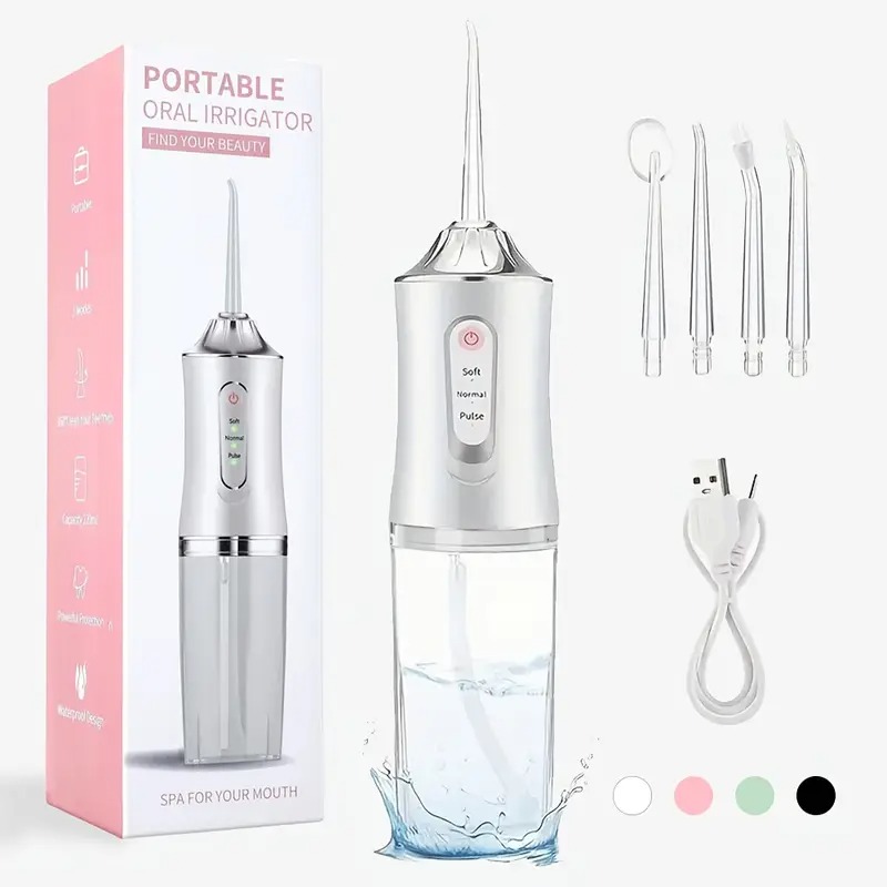 IPX7 Portable Dental Water Flosser | 3 Speed Oral Irrigator (Soft/Normal/Pulse) for Teeth Whitening , Braces & Orthodontic Care