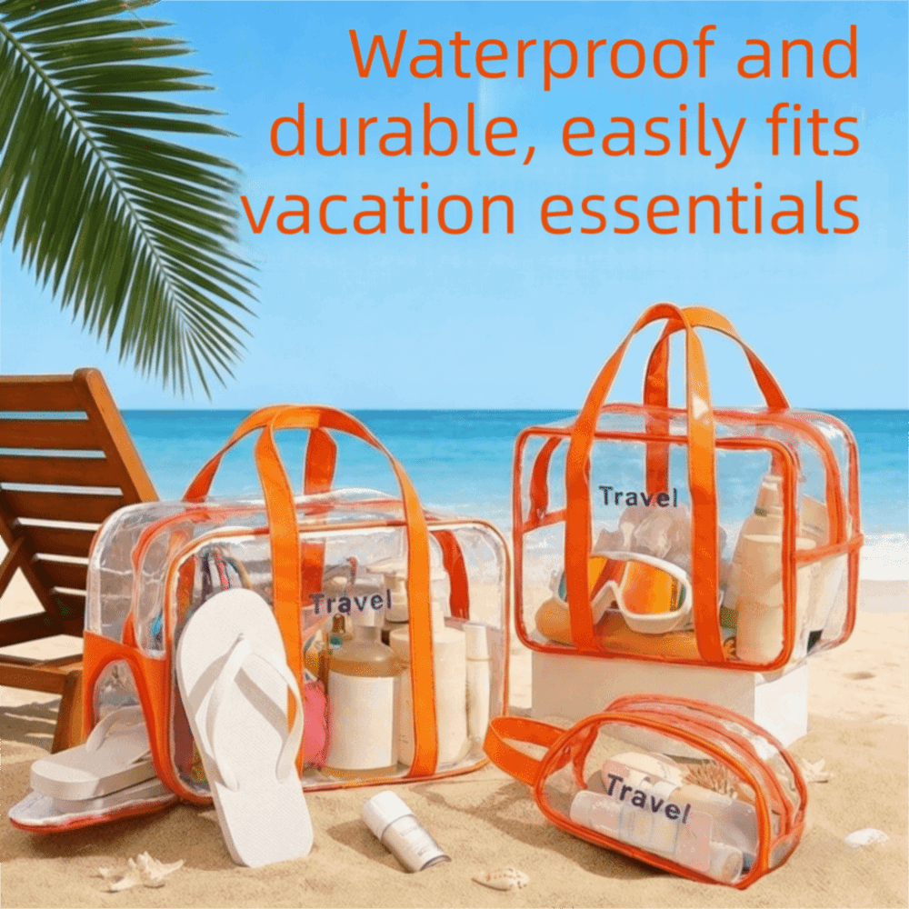 Portable PVC Transparent Cosmetic Bag Lightweight Large Capacity Swimming Storage Bag Waterproof Shoe Storage Outdoor Sports Bag Sports