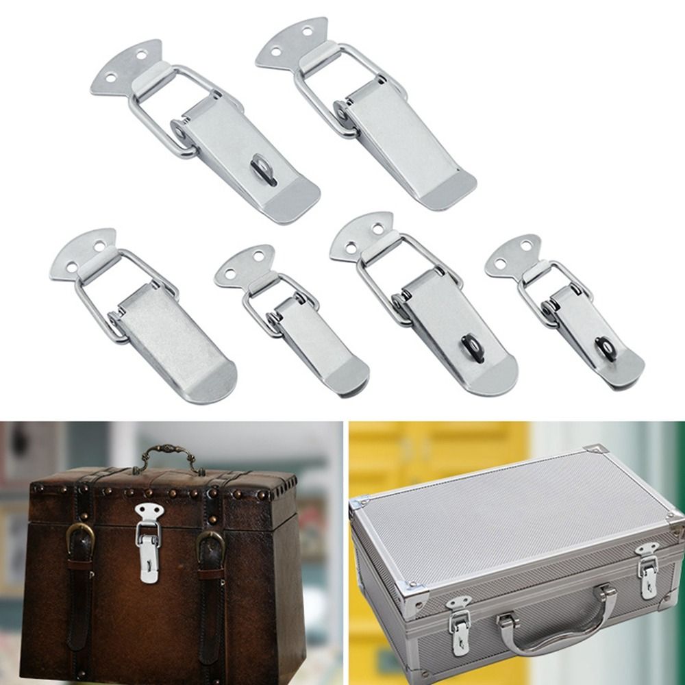 New Stainless Steel Spring Clasp Buckle security Anti-Theft Toggle Latch Catch Hardware Burglar-proof Duck Billed Buckles Toolbox