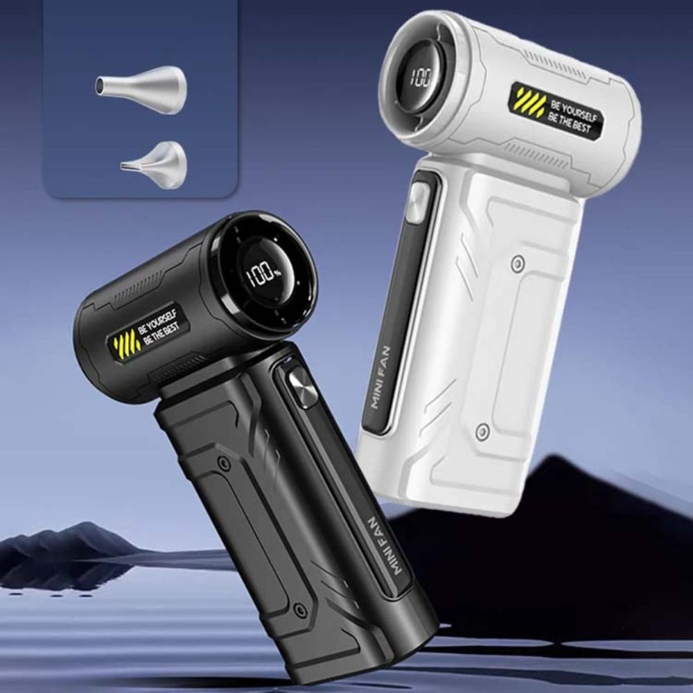 New 400000RPM Violent Fan High Speed Brushless Ultra Turbo Fan LCD Display 100 Wind Handheld Fan