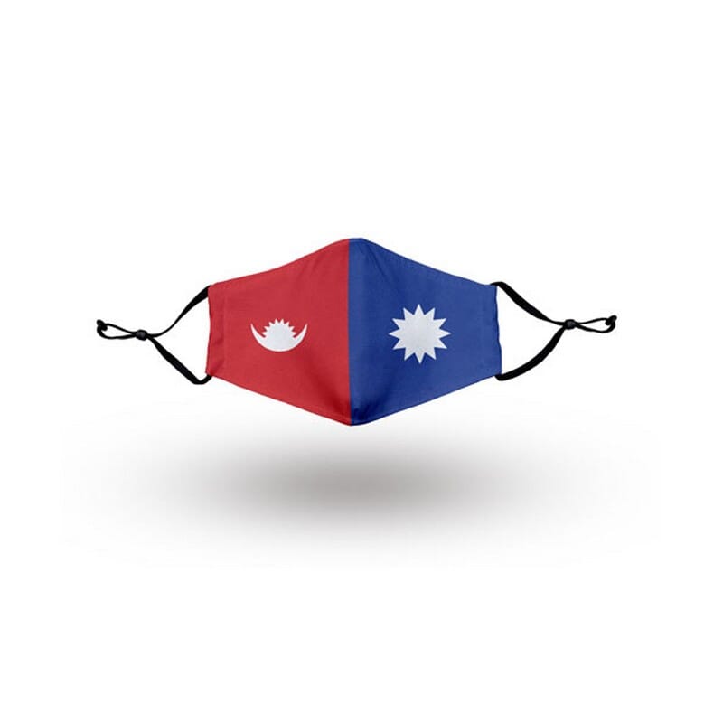 Nepal Flag Mask | Chandra Surya Mask | Comfortable & Reusable Nepali Flag Printed Face Protection Mask