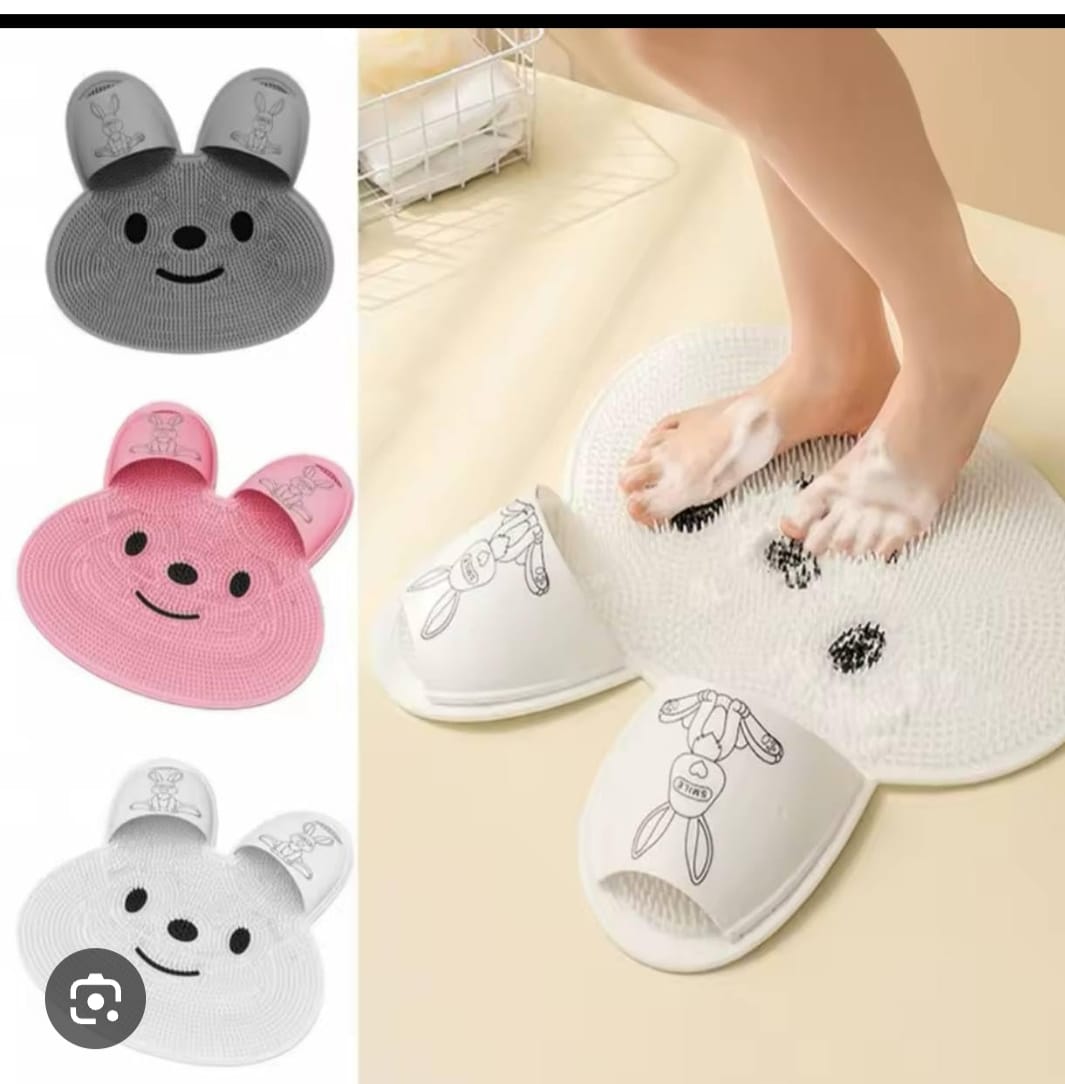 Multi-Functional Silicone Massage Mats,Rabbit Foot Rubbing Artifact,Showers Foot Scrubbers Mats,Foot Scrub Mat