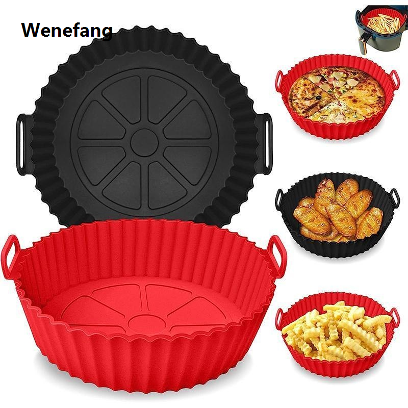 Wenefang Air Fryer Silicone Liners Air Fryer Silicone Pot Reusable Silicone New style Air Fryer Liners Food Safe Non Stick Air Fryer Basket Accesso