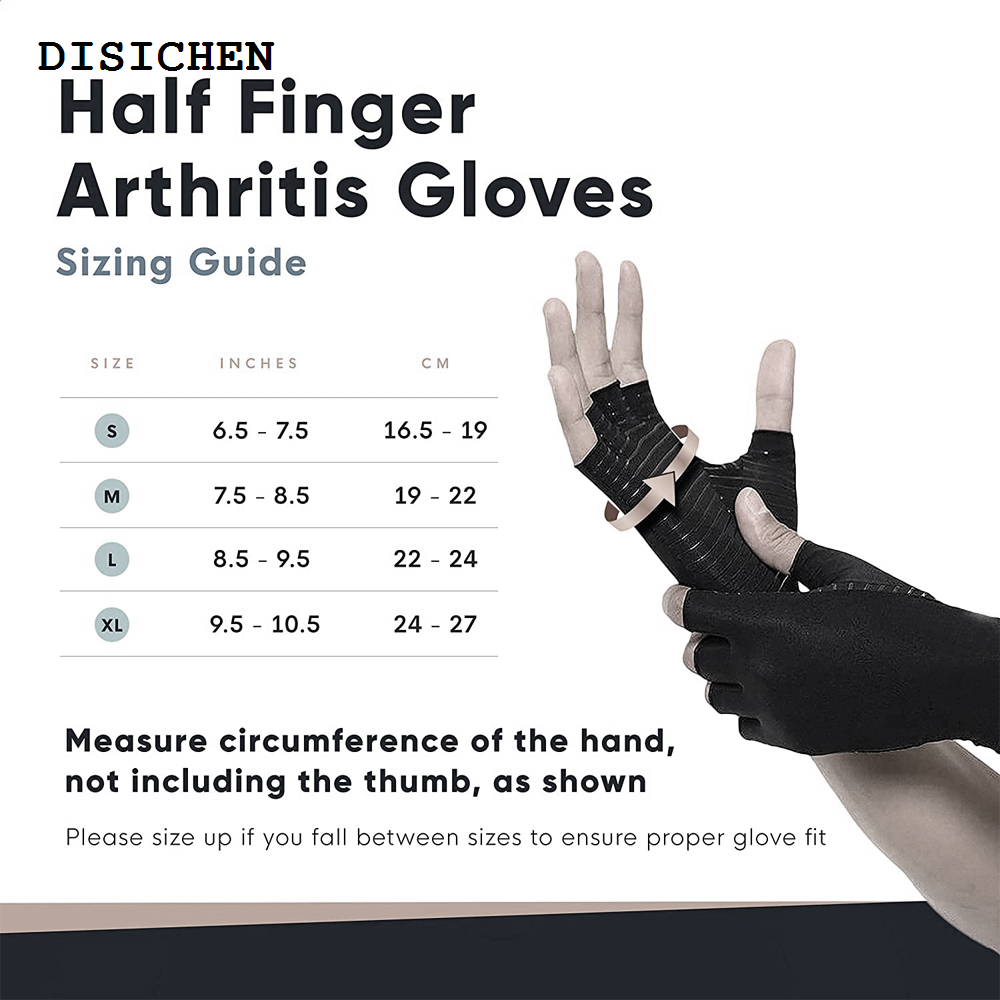 DISICHEN High Quality 1Pair Arthritis Gloves Hand Support Wrist Brace for Swelling - Fingerless Gloves Carpal Tunnel Pain Wrist Support for Women Men