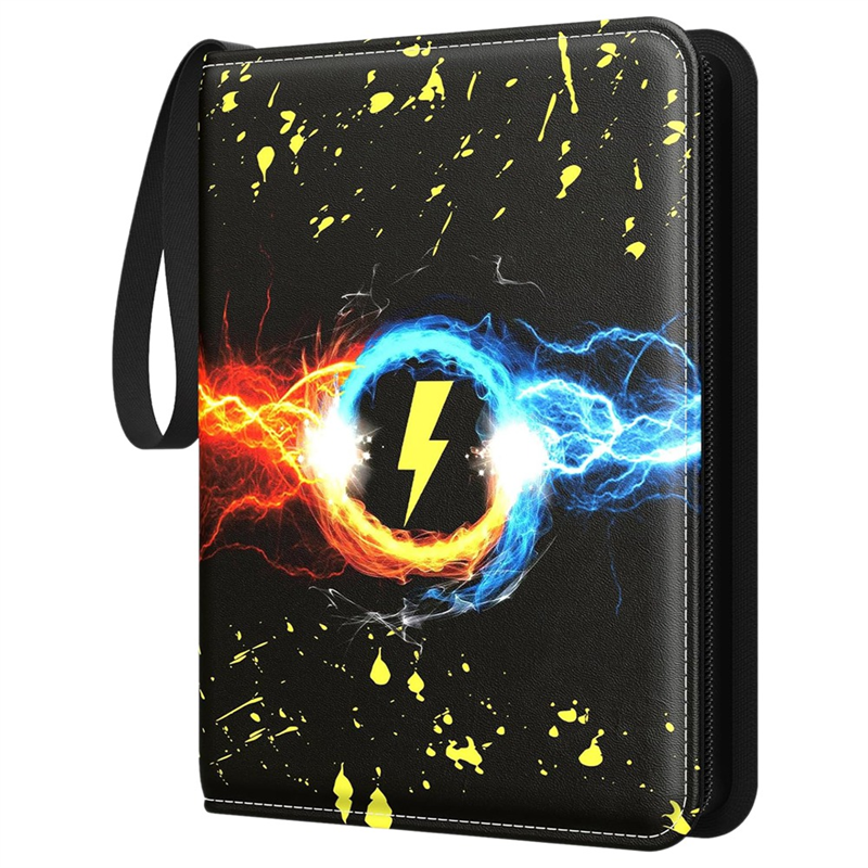 JAERBEE Trading Card Binder with Sleeves, 400 Double Sided Pocket Trading Card Binder Premium 4 Pocket PU Card Collection