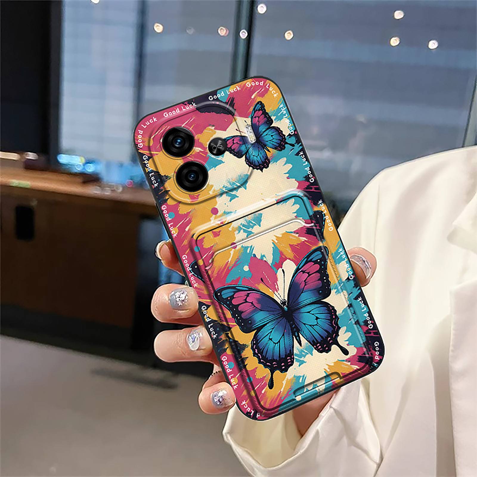 Cute Back Cover Phone Case For VIVO IQOO Z9 Turbo/+/Y200GT 5G Dirt-resistant TPU Fashion Design Cartoon Card bag Cover