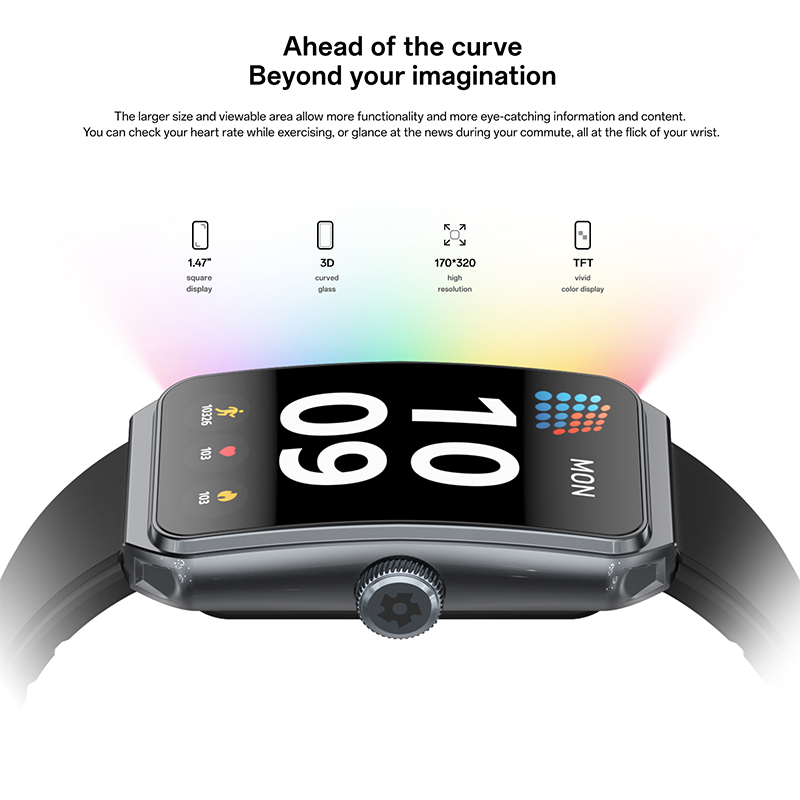 Linman GEJIAN Men's Smart Watch 1.47-inch TFT HD Screen 170 * 320 ResSpecial olution Music Control Outdoor Sports Men's New Smart Call Watch