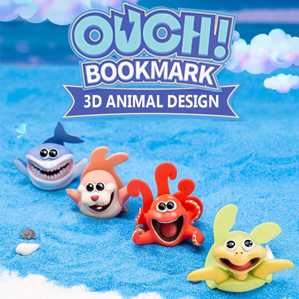 Student School PVC Octopus Lobster Cartoon Book Markers Sea Animal Bookmarks 3D Stereo