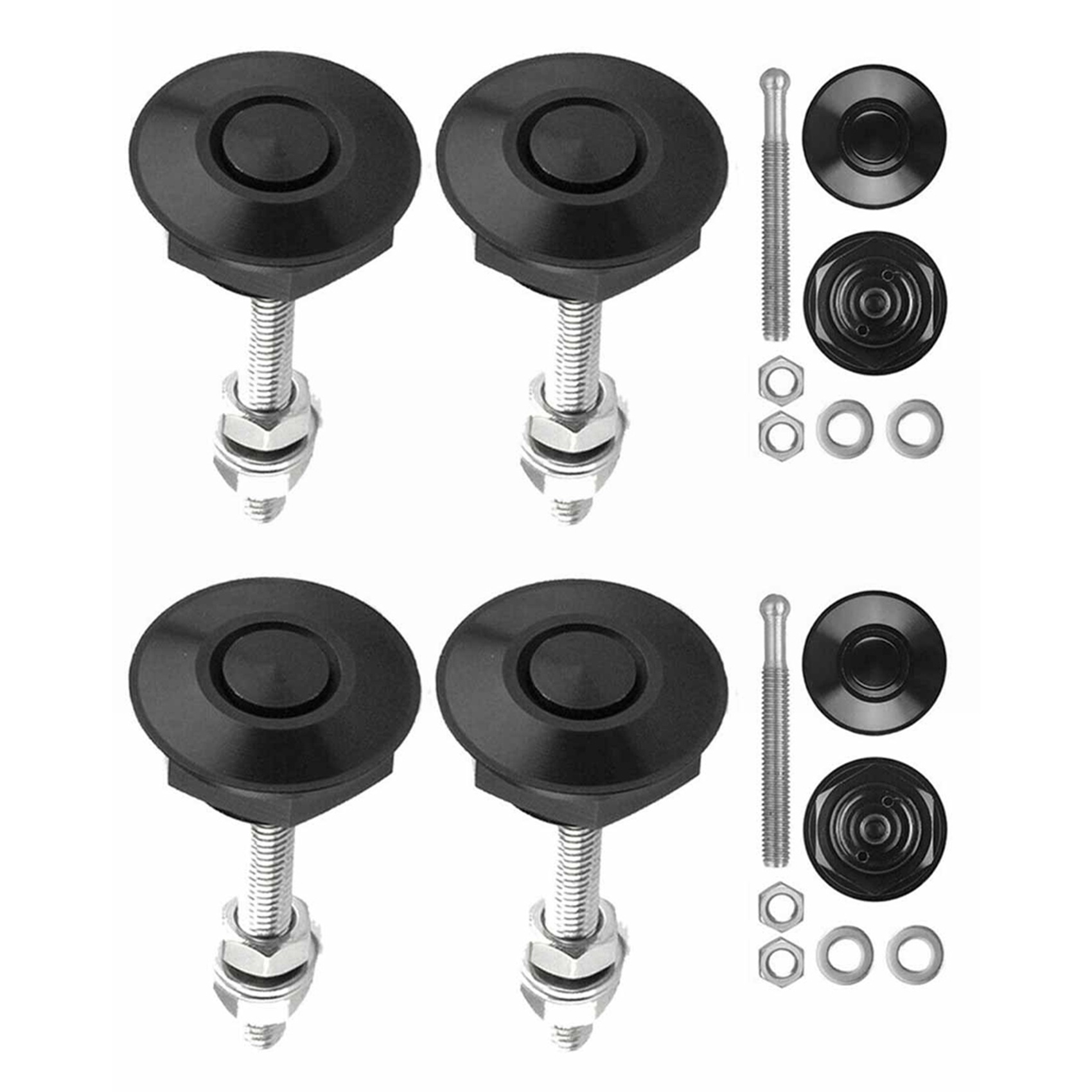 fasdaga 8X Push Button Quick Release Car Hood Bonnet Latch Pin Lock Bumper Clip Black