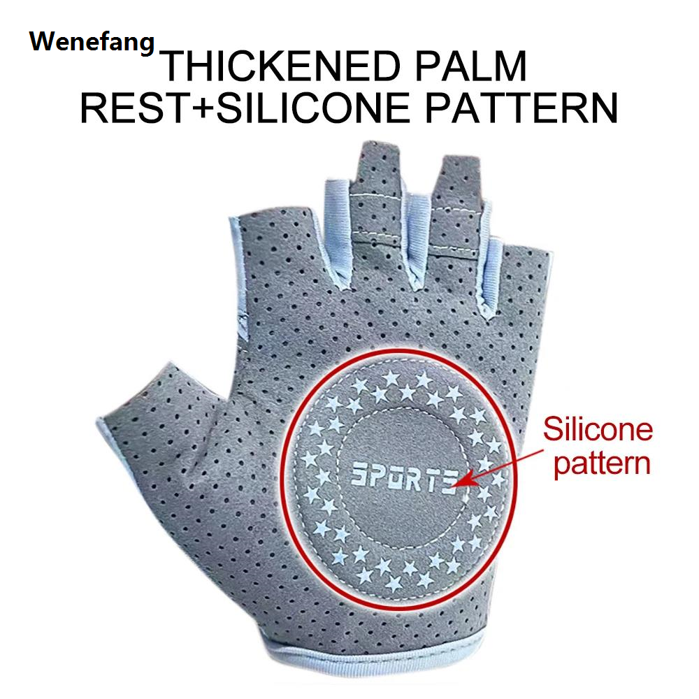 Wenefang 1Pair Breathable Workout Gloves for Women Men - No More Sweaty Full Palm Protection Gym Exercise, Cycling， Fitness, Pull-ups