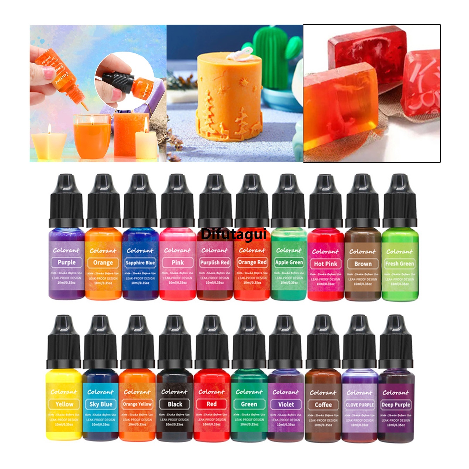 Difutagui Special discounts 20Pcs Candle Color Dye Candle Making Dye Candles Pigment Luxury Dye Colors DIY Handmade Soap Candles Making 10ml Liquid Bath Colorant