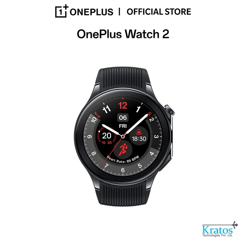 OnePlus Watch 2 with Wear OS 4 | Snapdragon W5 Chipset | Upto 100 hrs Battery Life |1.43’’ AMOLED Display Stainless Steel | Sapphire Crystal Build | Dual Frequency GPS | Bluetooth Calling