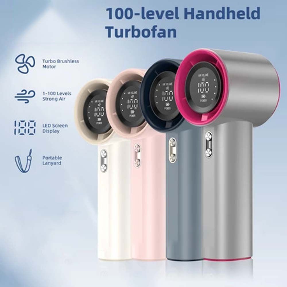 Powerful Small Mini Portable Fan Air Turbo Tech Adjustable Rechargeable Fan Strong Wind Ultra-quiet Pocket Fan Travel Camping