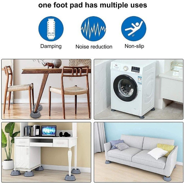 4X Anti Vibration Washing Machine Refrigerator And Noise Dampening Washing machine Support Mats Shock Proof Dryer Foot Pads