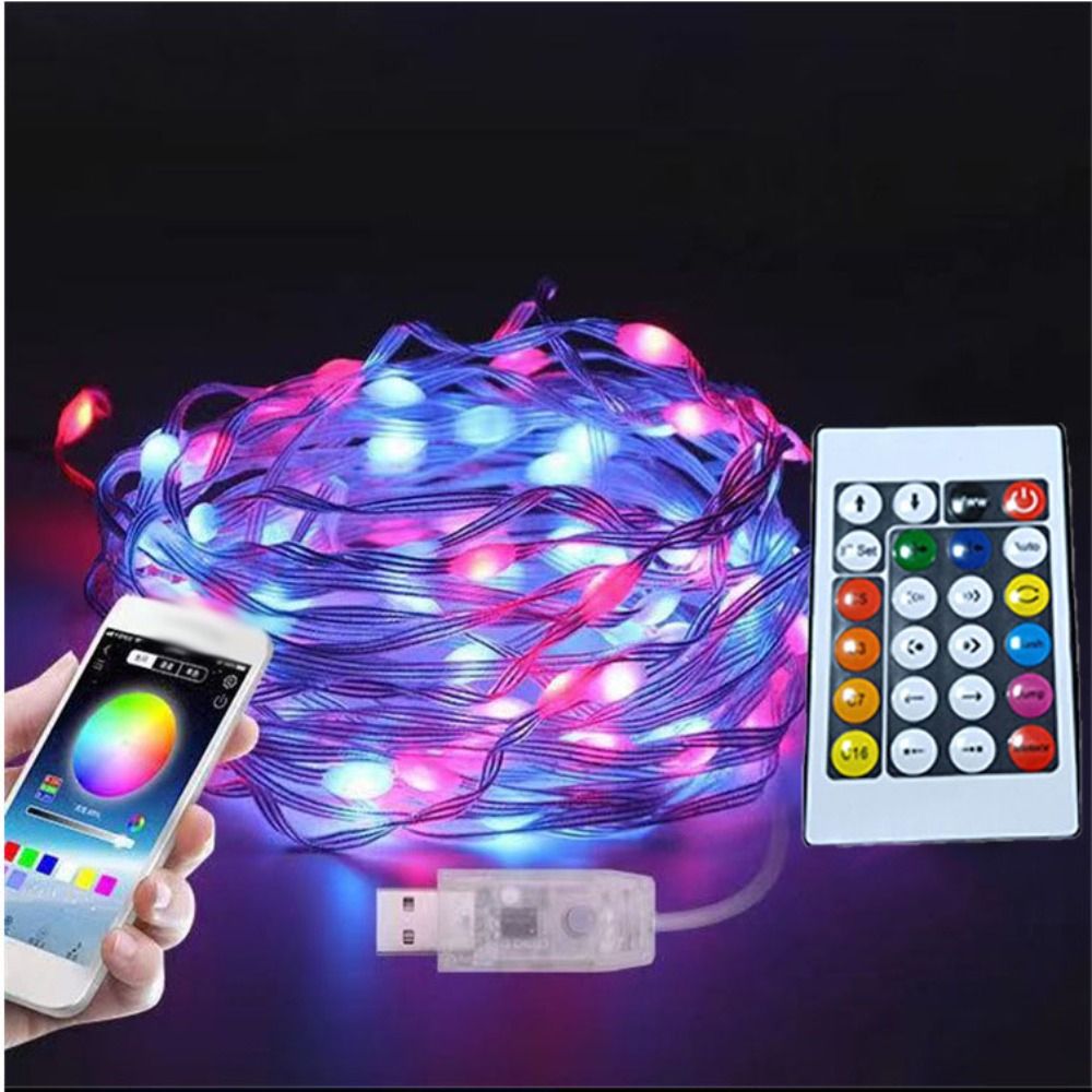 Fireworks Effects Dreamcolor Changing LED Bluetooth Fairy Lights App Remote Control 36v Smart RGBIC Lights Timer-controlled Bluetooth Music Control Music Sync LED Lights DIY Home Decor