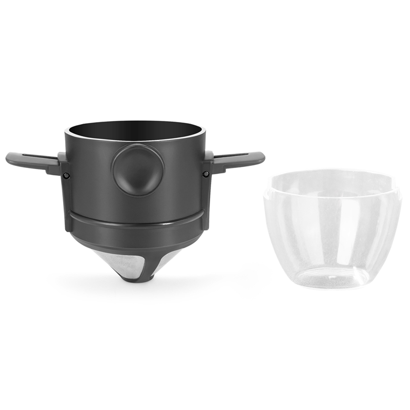 Folding Coffee Filter 304 Stainless Steel Double-Layer Coffee Funnel Telescopic Drip-Free Filter Paper Filter Cup