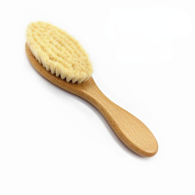 Wenefang Professional Soft Beech Wood Wool Beard Brush Hairdresser Shaving Brush Comb for Men Facial Mustache Comb Kit Hair Comb Brushes
