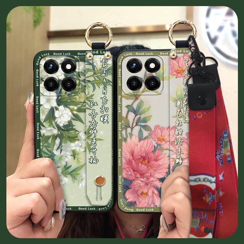 Shockproof Kickstand Phone Case For Honor X8 5G/X8A 5G/70 Liet/X6 4G/X6S/Play30M Phone Holder Soft case for mom Lanyard
