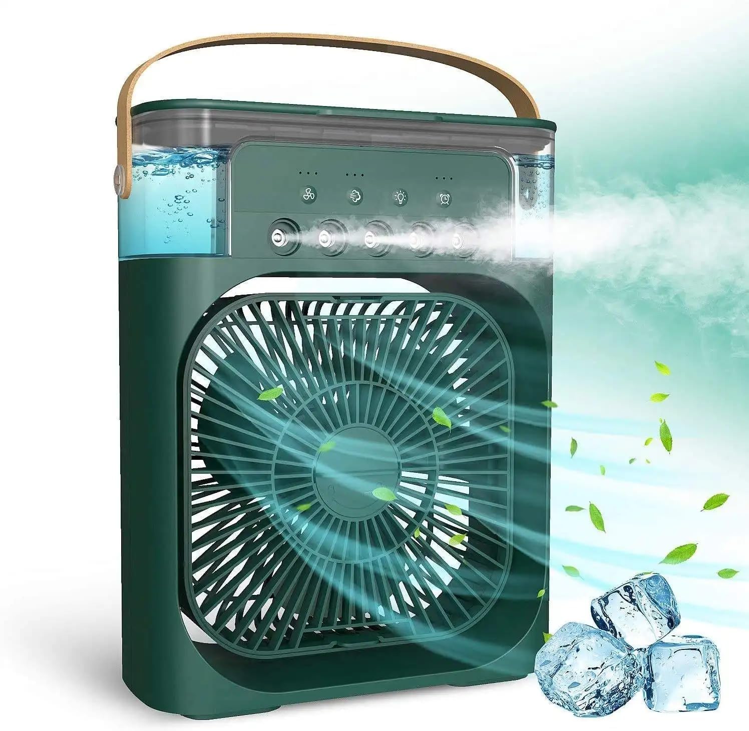 Portable Air Conditioner Fan, Mini Evaporative Air Cooler with 7 Colors LED Light, 1/2/3 H Timer, 3 Wind Speeds and 3 Spray Modes for Office, Home, Dorm, Travel