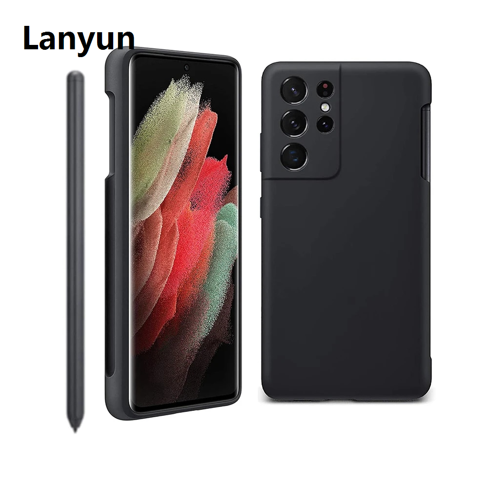 Lanyun For Samsung S21 Ultra Silicone Case with S Pen Replacement For Fashion Samsung Galaxy S21 Ultra Stylus Pen+Case Built-in Pen Slot