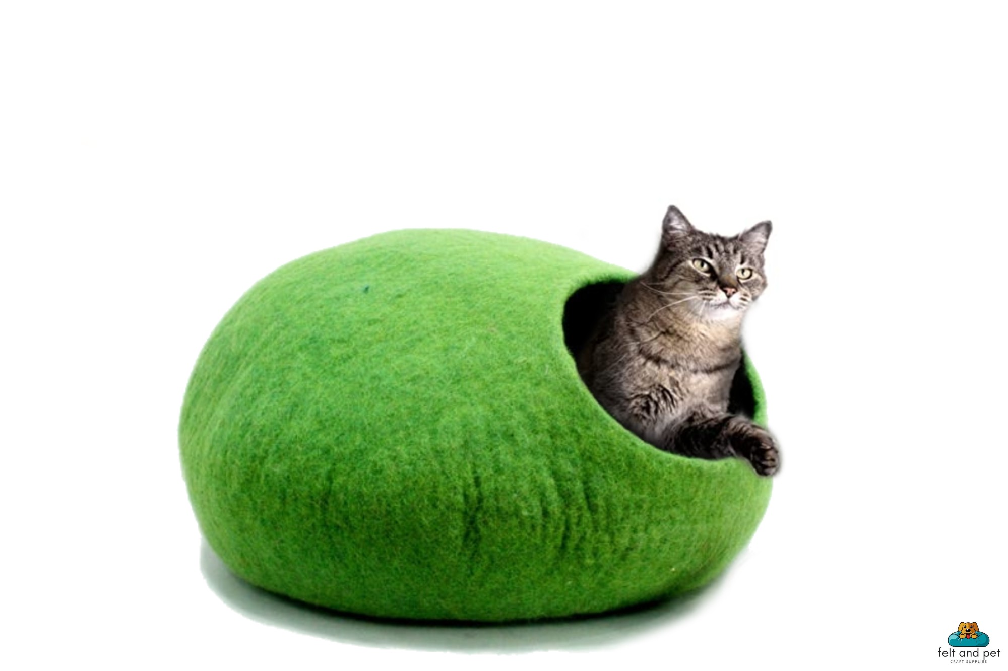 "Woolen Haven: Handcrafted Felt Cat House"