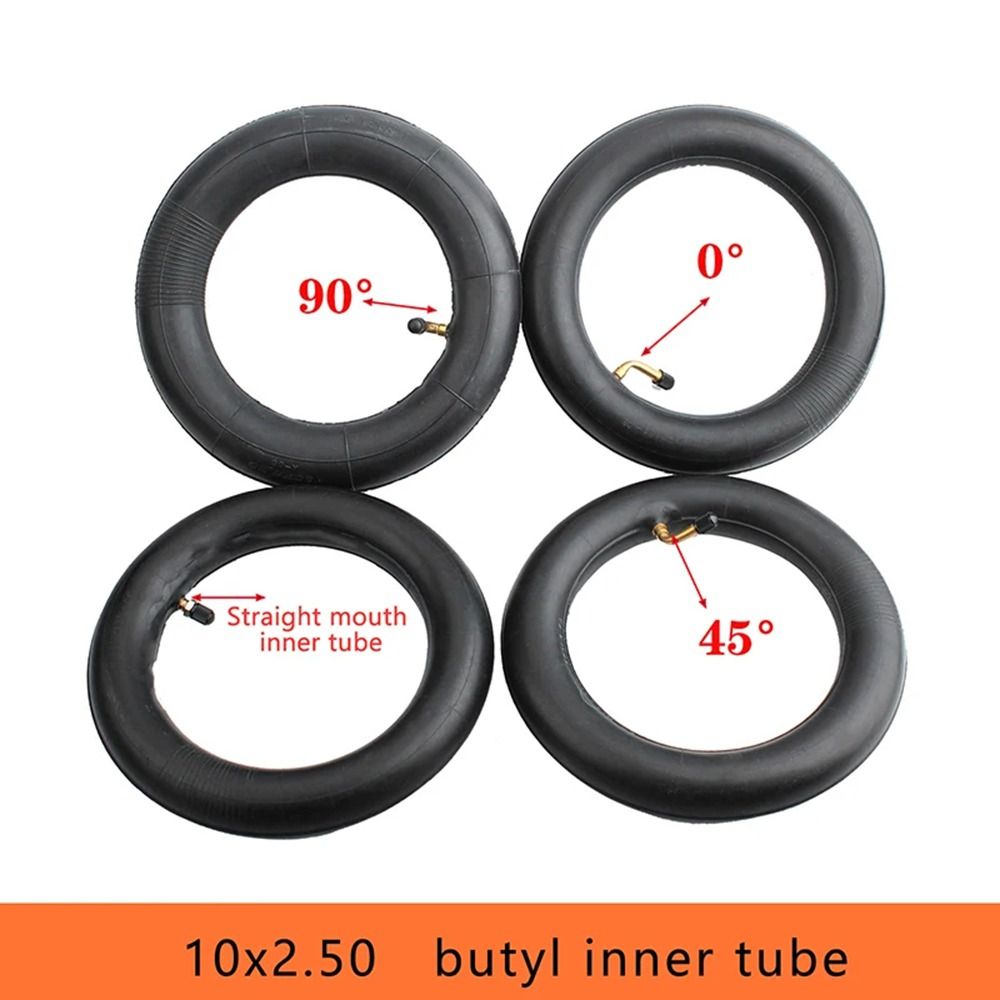 1Pcs Durable 10x2.50 Inner Tube 0° 45° 90° Straight Inner Tyre Butyl Rubber 10inch Pneumatic Tire For Electric Scooter Bike Balance Car