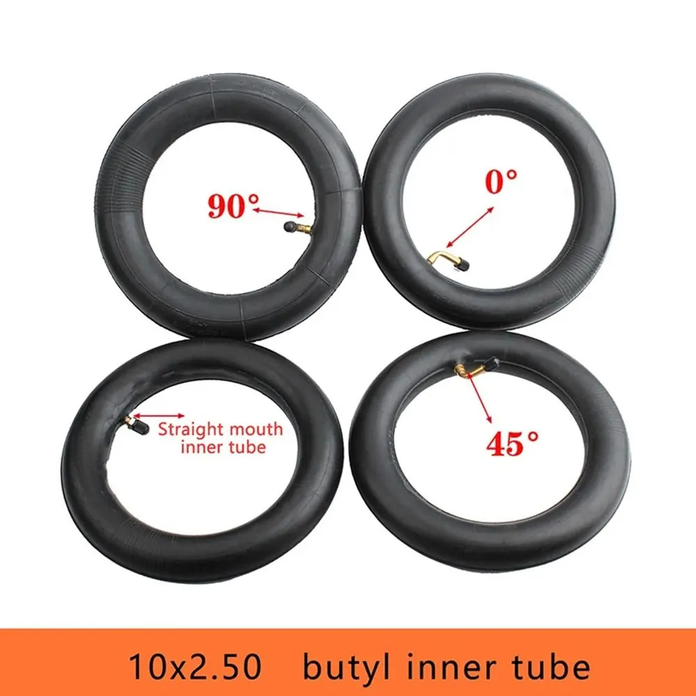 1Pcs Durable 10x2.50 Inner Tube 0° 45° 90° Butyl Rubber Inner Tyre 10inch Straight Pneumatic Tire For Electric Scooter Bike Balance Car - image 1