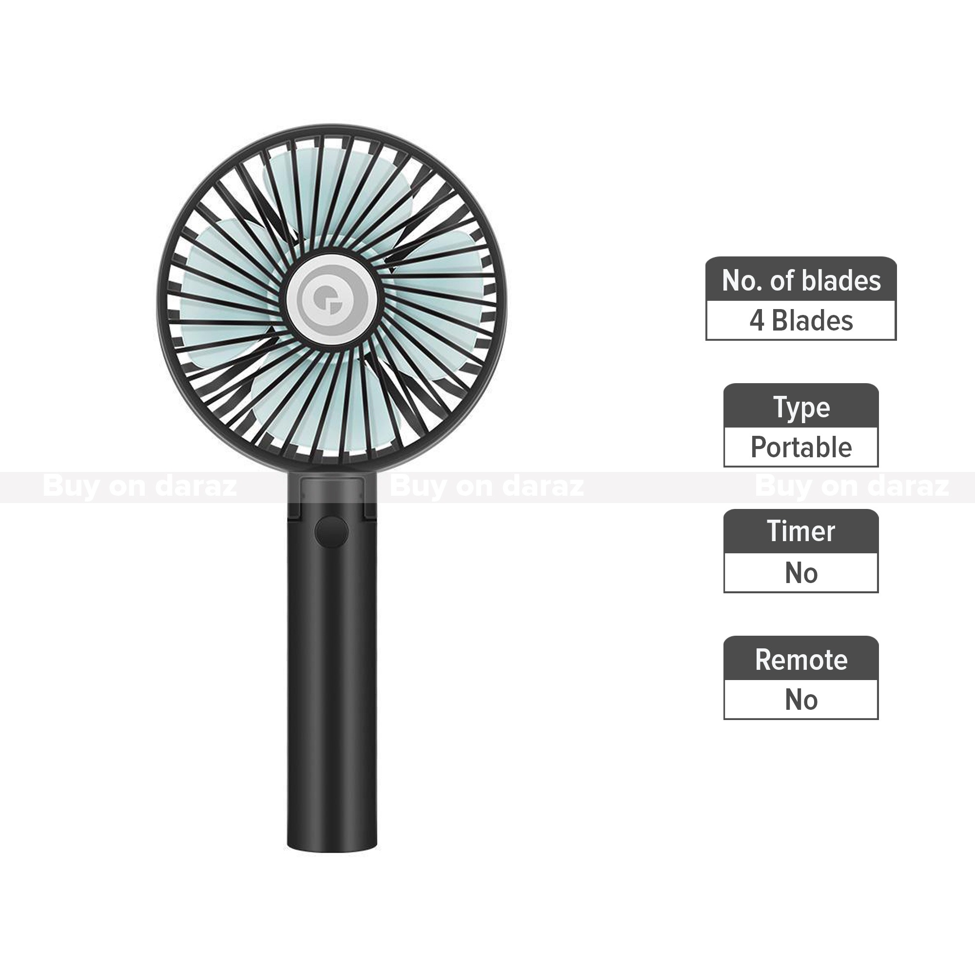 Foldable Usb Charging Fan Portable Mini Handheld Speed Adjustable Cooling Fan Regulation - Black