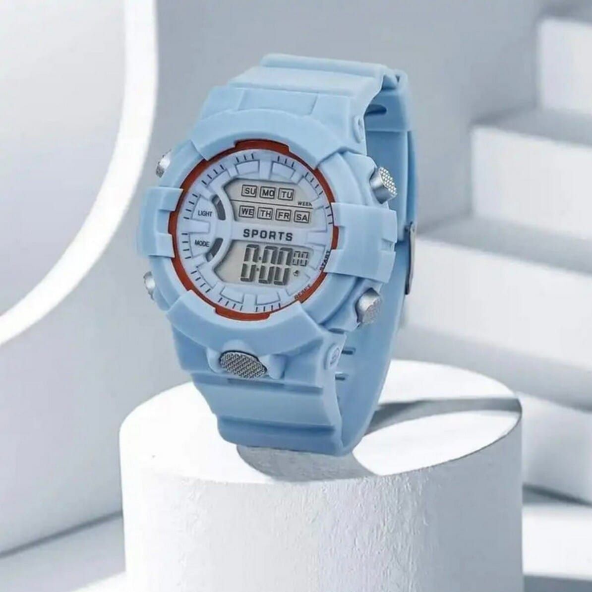 Digital Sports Fashion Watch For Kids Blue Rubber Belt Digital Desplay Best Quality Digital Watch For Kids || Sold BY Best Supplier