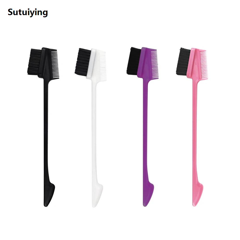 Sutuiying Eyebrow Brush Shredded Hair 1Pcs Edge Brush Comb Three-headed Brush Fifty percent discount Hair Dye Brushes Salon Hair Comb Brushes Beauty Styling Tool