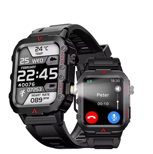 Latest Q11 Rugged Design Smart Watch, LED Display, Bluetooth Calling, Sports,Fitness health monitoring With Flash Troch Smartwatch