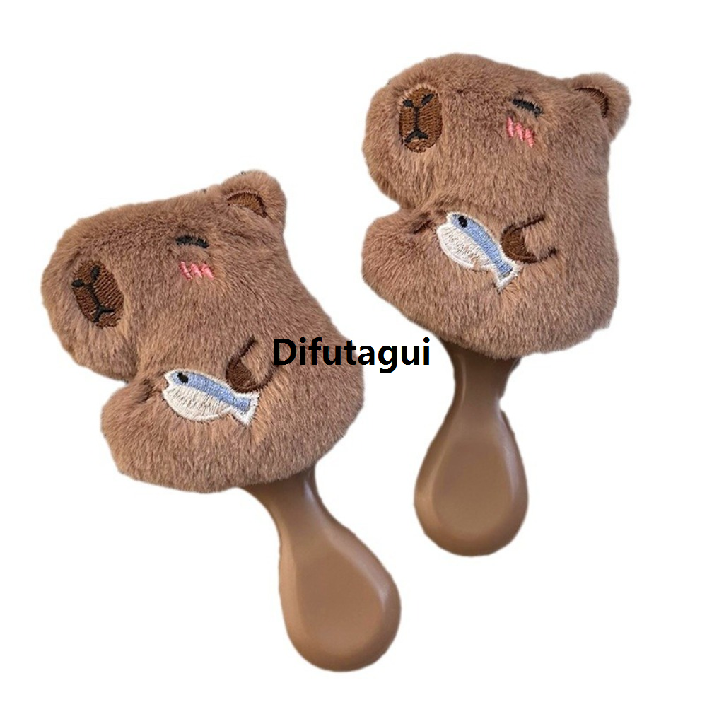 Difutagui Girl Portable Massage Doll Anti Static Electric Mat Massage Cute Special Head Capybara Comb Plush Cartoon Comb Plastic Girl Hair Comb