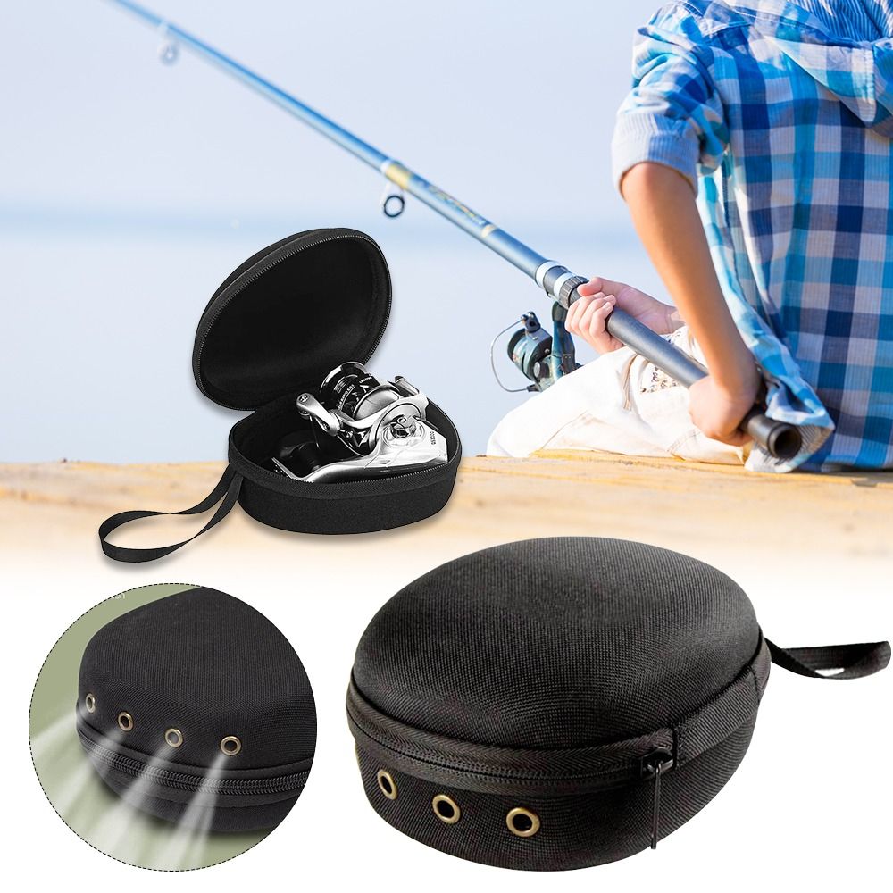 Portable Waterproof Fishing Reel Bag Lightweight Hard Shell Spinning Reel Bags Shockproof Protective Boxes Fishing Gear