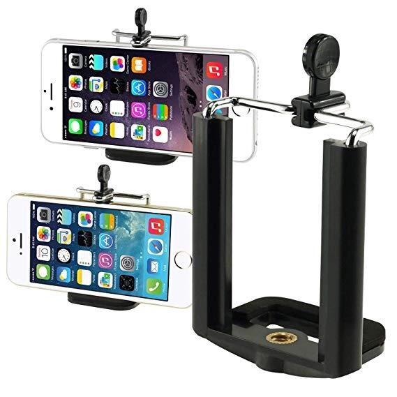 Stand Clip Bracket Holder Monopod Tripod Mount Adapter Compatible with iPhone X/XS/XS Max/XR /7/7 Plus/6S Plus/Galaxy S10/S10 Plus/S10e/Note 8/Note 9/S8/S8+ S8 Plus/S9/S9+ S9 Plus/LG G6
