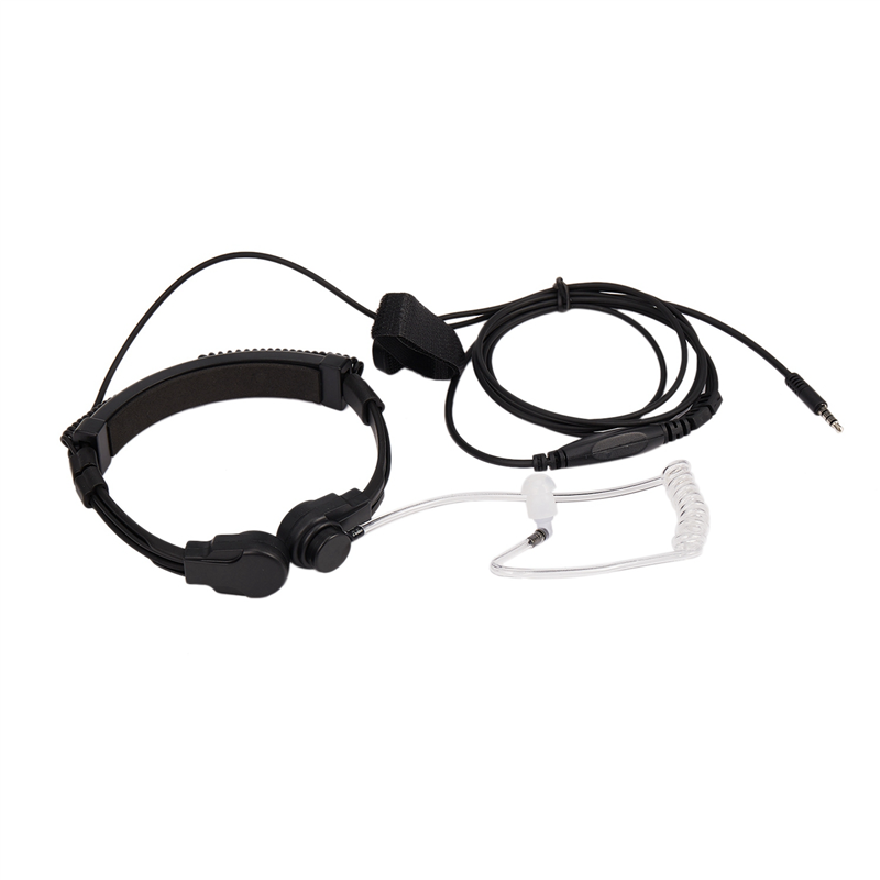 4 Pcs 3.5mm Adjustable Throat Mic Earphone Microphone Covert Acoustic Tube Earpiece Headset with Finger PTT