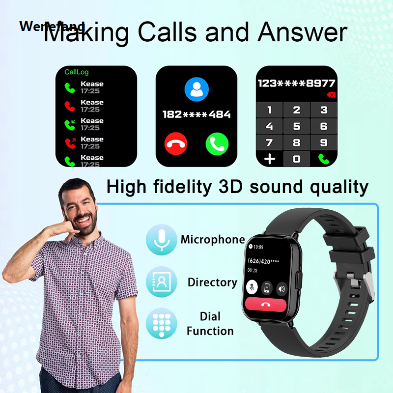 Wenefang Watch 5 Global Version For Xiaomi Men Women HD AMOLED Screen Heart 2025 Rate Bluetooth Call GPS Track Waterproof Sports Smart Watch