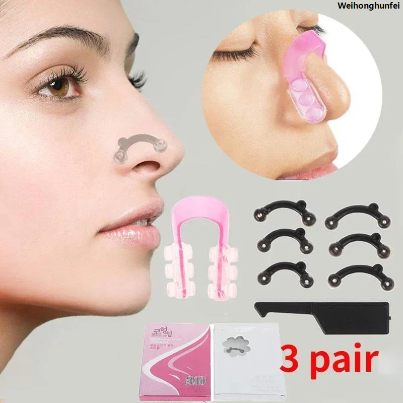 WeihonghunfeiFifty percent discount 6Pcs/Set Beauty Nose Clip Nose Up Lifting Shaping Clip Corrector Massage Tool Clipper Shaper Bridge Straightening No Pain 3 Size