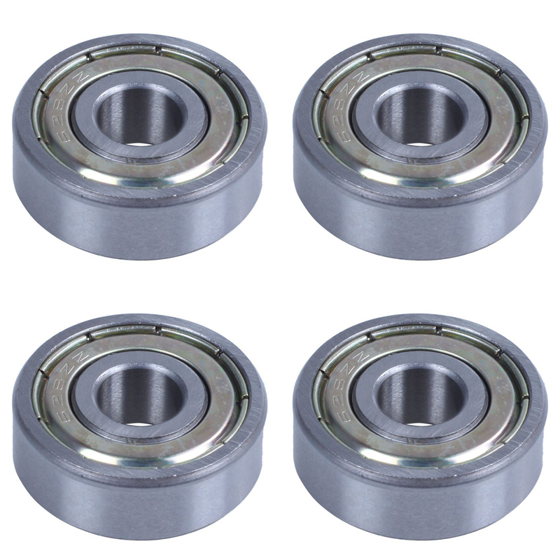 JINMY 4 Pcs 8 X 24 X 8mm Metal Shielded Deep Groove Miniature Ball Bearing Metal 628Z