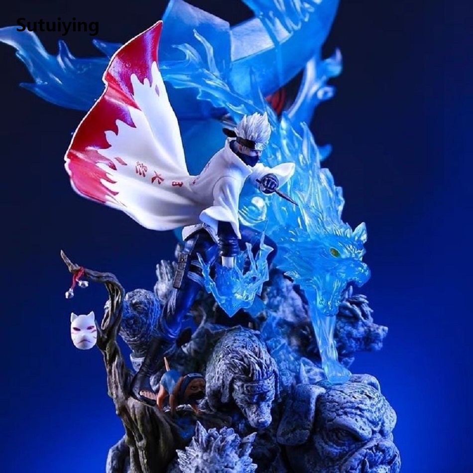 Sutuiying 28cm Pvc Naruto Gk Anime action Figure Hatake Kakashi toy Figure Statue Ornament Collection Model Decora Figurine Christmas gift