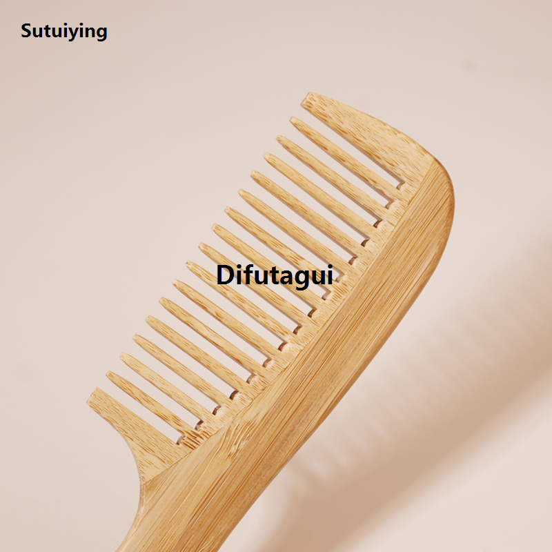 Difutagui 2pcs Natural Bamboo Wooden Hair Comb Set Anti-Static For 2025 2025 New Women Round Wide Tooth Wood Comb Hair Brush women