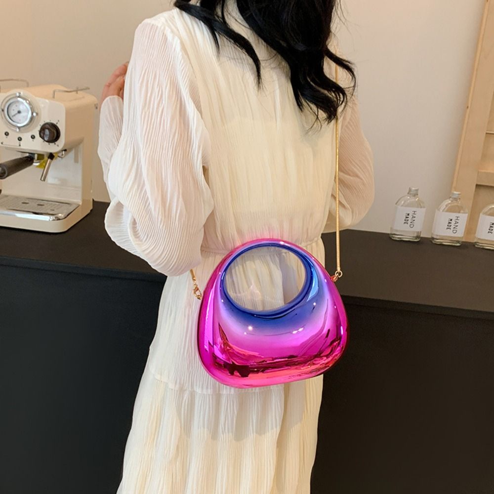 New Round Evening Clutch Bags Elegant Portable Handbags Acrylic Handle Wrist Bag for Women