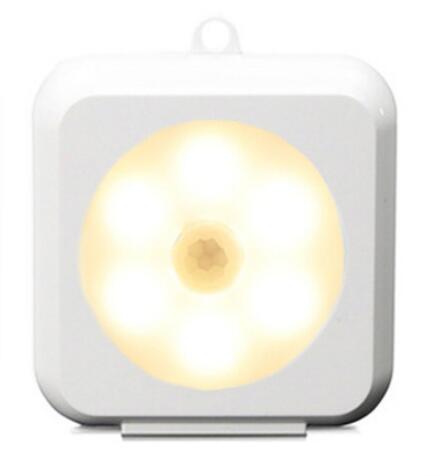 NEW 【Innovative design】Cabinet PIR Motion Sensor Bedroom Square Battery Powered Stair Led Smart Auto On Off Night Light Lamp Wireless