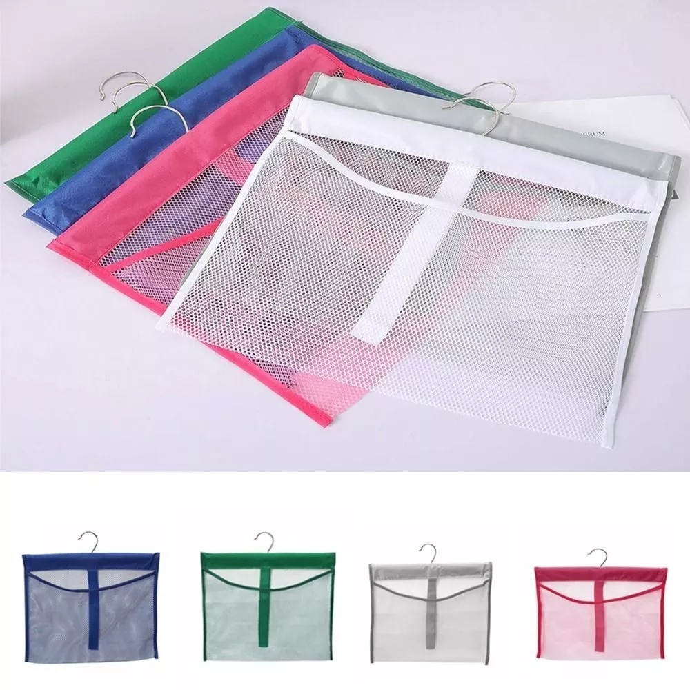 New Portable Wall Hanging Mesh Pocket Linkable Foldable Bath Storage Organizers Travel Home Mesh Hanging Bag
