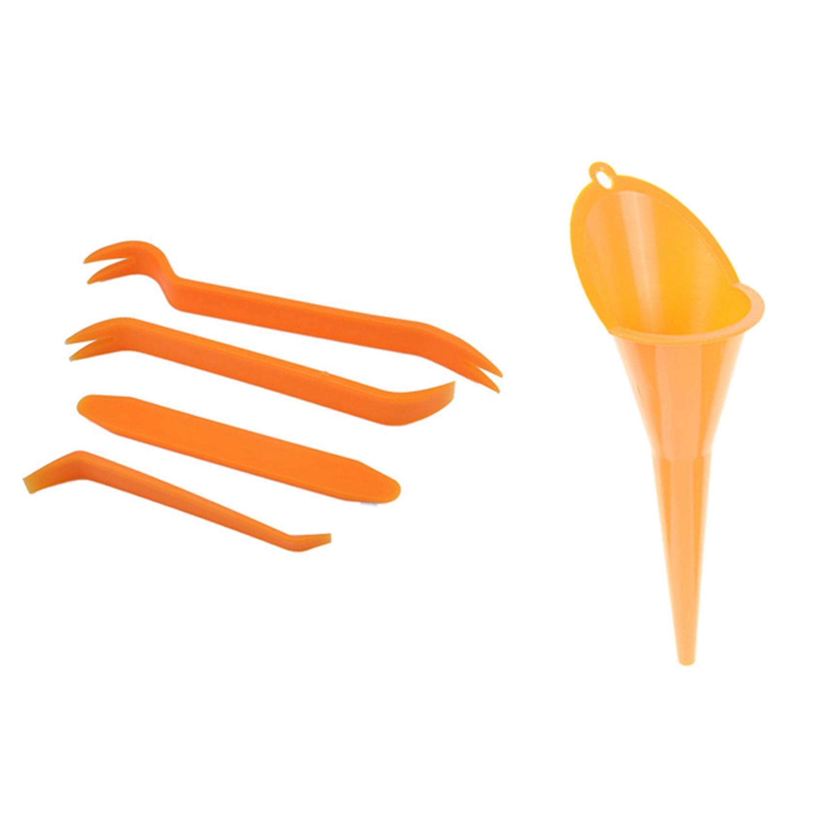 NAMUNY 1 Set Auto Door Removal Pry Open Tools Kit & 1 Set Multi-Function Car Fueling Funnel Yellow