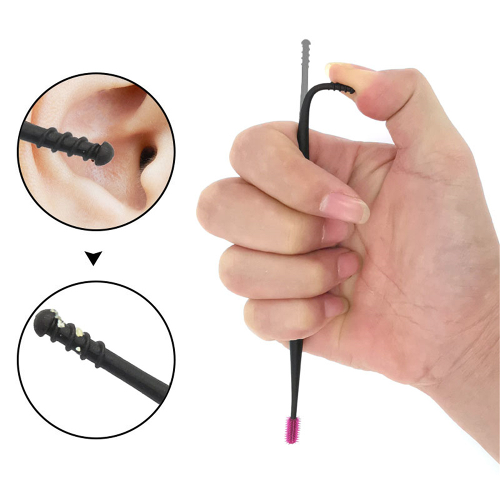 1pc Soft Silicone Ear Pick Ear Wax Curette Remover Ear Cleaner Spoon Spiral Ear Clean Tool Design