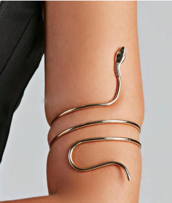 1 Piece Luxury Vintage Retro Gold Twisted Snake Coil Bracelet for Women - Adjustable Spiral Arm Cuff Bangle, Bold and Elegant Statement Jewelry Piece