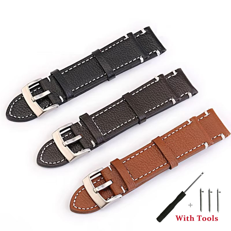 18mm 20mm 22mm 24mm 26mm Leather Watch Strap Quick Release Men Women Universal Watch Band Vintage Strap Bracelets Smartwatch Belts