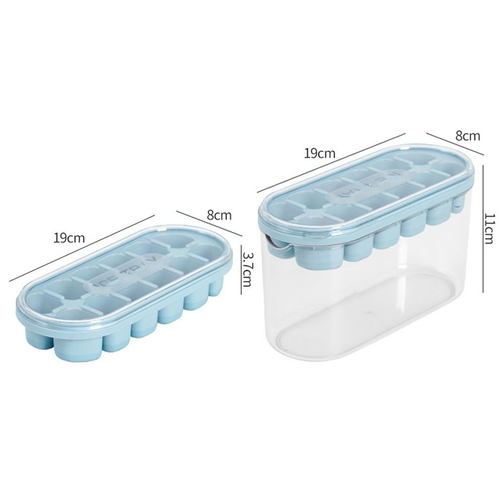Kitchen Gadget Silicone 12 Grids Ice Cube Trays DIY Removable Lid Ice Making Mold Square Soft Bottom Popsicle Mold Party Supplies