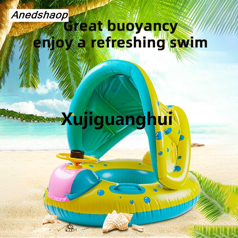 Xujiguanghui Anedshaop Baby Inflatable Swimming Rings Seat for Kids Children Floating Sunshade Swim Circle Pool Bathtub Beach Water Toys