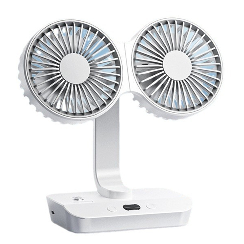 (GGBR)-Double Sided Fan, Desktop Oscillating Dual Fan, Double Desktop Oscillating Fan, USB Rechargeable 4 Gear Wind